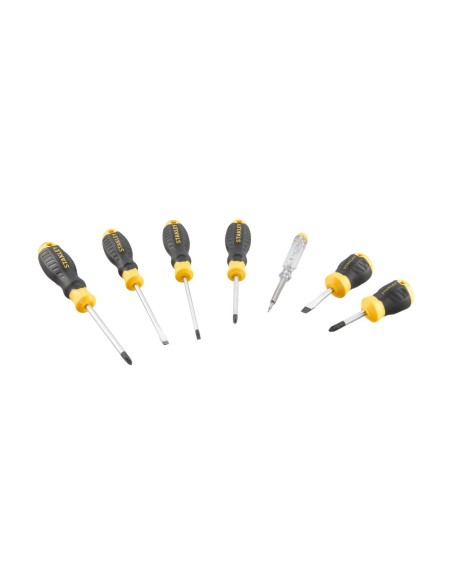 Juego de 7 destornilladores Cushion Grip: Plana, Phillips y Test de Voltaje