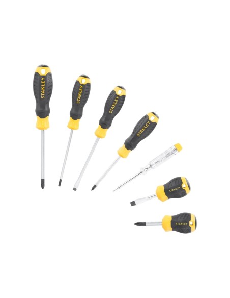 Juego de 7 destornilladores Cushion Grip: Plana, Phillips y Test de Voltaje