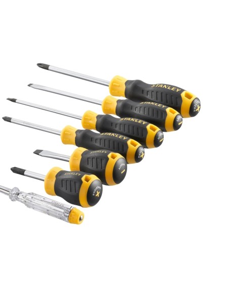 Juego de 7 destornilladores Cushion Grip: Plana, Phillips y Test de Voltaje