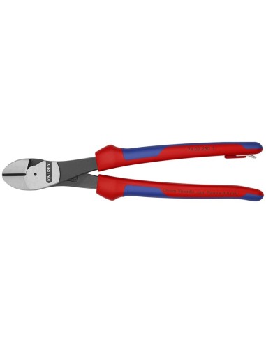 Alicates de corte diagonal de fuerza con fundas multicomponentes, con anilla de fijación integrada para colocar un dispositivo