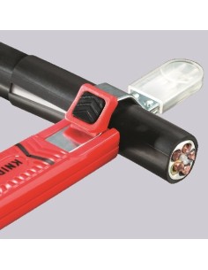 Pelamangueras con hoja de bisturí carcasa de plástico resistente a los golpes 130 mm KNIPEX 16 20 28 SB 2