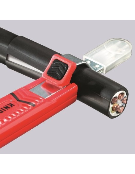 Pelamangueras con hoja de bisturí carcasa de plástico resistente a los golpes 130 mm KNIPEX 16 20 28 SB
