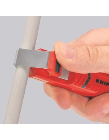 Pelamangueras con hoja de bisturí carcasa de plástico resistente a los golpes 130 mm KNIPEX 16 20 28 SB
