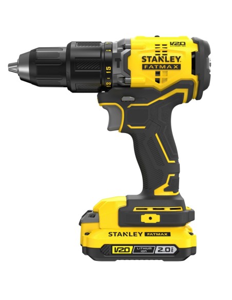 KIT V20 Li-Ion 18V: Taladro Percutor BRUSHLESS SFMC715, set de 50 piezas, 2 baterías Li-Ion 2Ah, cargador y caja de herramienta