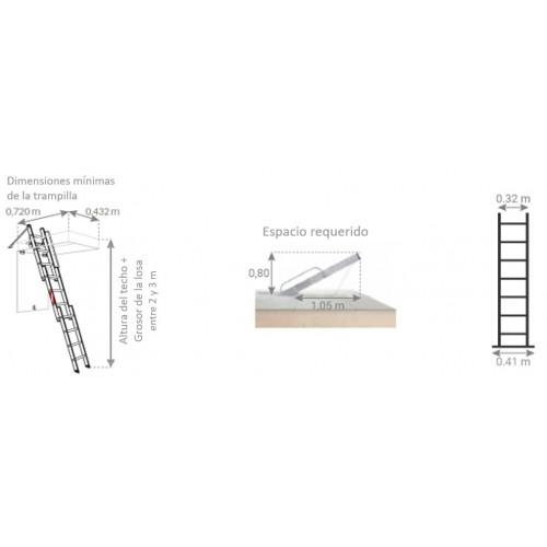 Escalera escamoteable de aluminio HAI-9344-001 | ESCALERAS