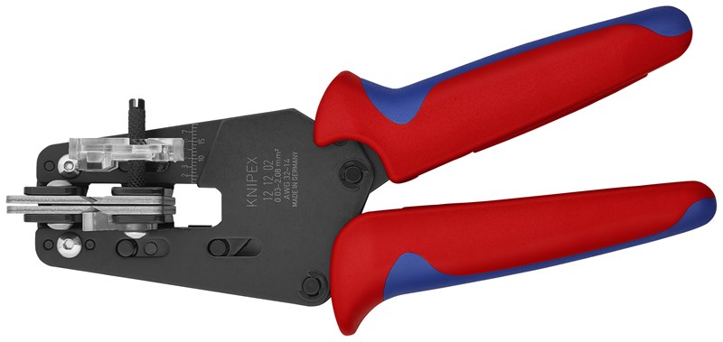 Alicate pelacables de precisión con cuchillas de forma precisa con fundas multicomponentes bruñido 195 mm KNIPEX 12 12 02 KNI-12 12 02 | ALICATES