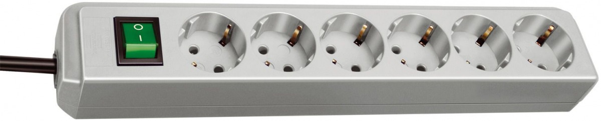 Base de tomas múltiples Eco-Line gris claro con interruptor BRE-1152350015 | BASES MÚLTIPLES