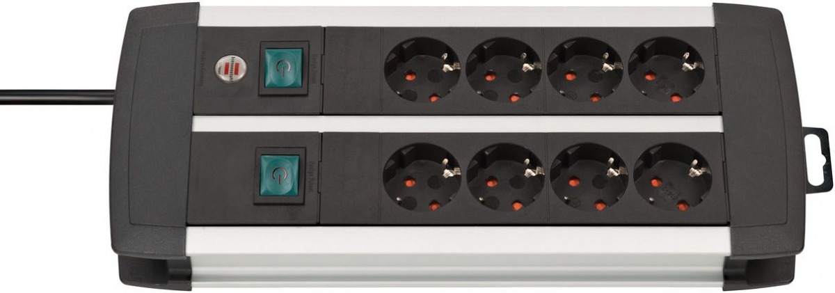 Base de tomas múltiples Premium-Alu-Line Technics con 2 y 3 interruptores BRE-1391000078 | BASES MÚLTIPLES 3