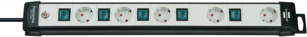 Base de tomas múltiples Premium-Line Technics con varios interruptores y disposición especial de los enchufes BRE-1951560600 | BASES MÚLTIPLES