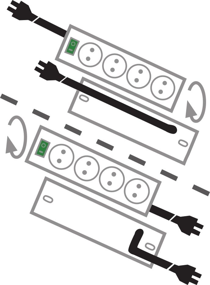 Base de tomas múltiples Primera-Line negra con distancia extra entre los enchufes BRE-1153300124 | BASES MÚLTIPLES