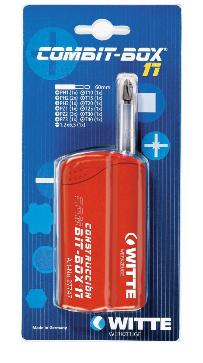 Caja de puntas de atornillar COMBIT-BOX 17 blíster WIT-27775 | PUNTAS