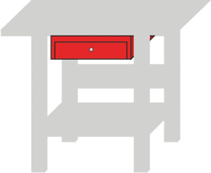 Cajón rojo para banco de trabajo UNI-000UK004R | BANCOS DE TRABAJO