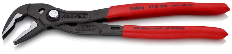 Cobra® ES Tenaza de agarre extra esbelta recubiertos de plástico antideslizante gris atramentado 250 mm KNIPEX 87 51 250 KNI-87 51 250 | TENAZAS