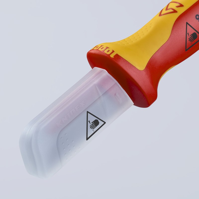Cuchillo para cable mango aislante en dos componentes, según norma VDE 190 mm KNIPEX 98 54 KNI-98 54 | PELACABLES
