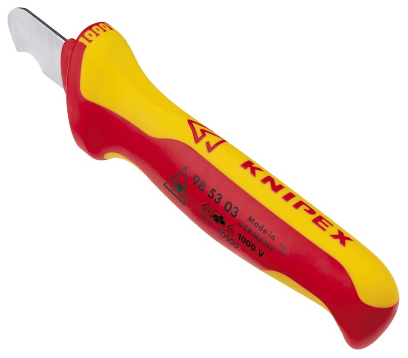 Cuchillo pelacables mango aislante en dos componentes, según norma VDE 170 mm KNIPEX 98 53 03 KNI-98 53 03 | PELACABLES