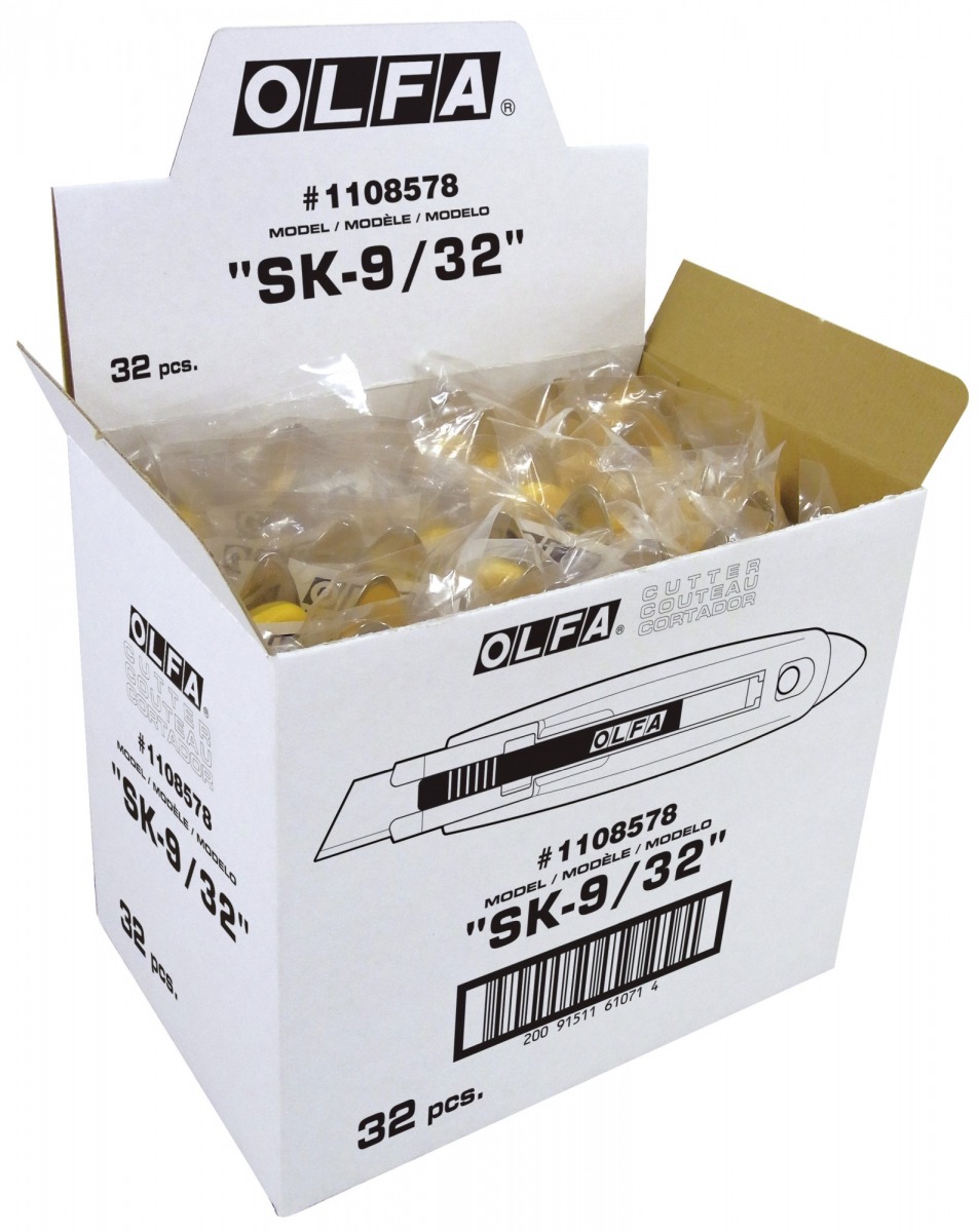 Cúter de seguridad con cortador de precinto con retracción de cuchilla semi automática SK-9 OLF-SK-9/32 | CUTTERS