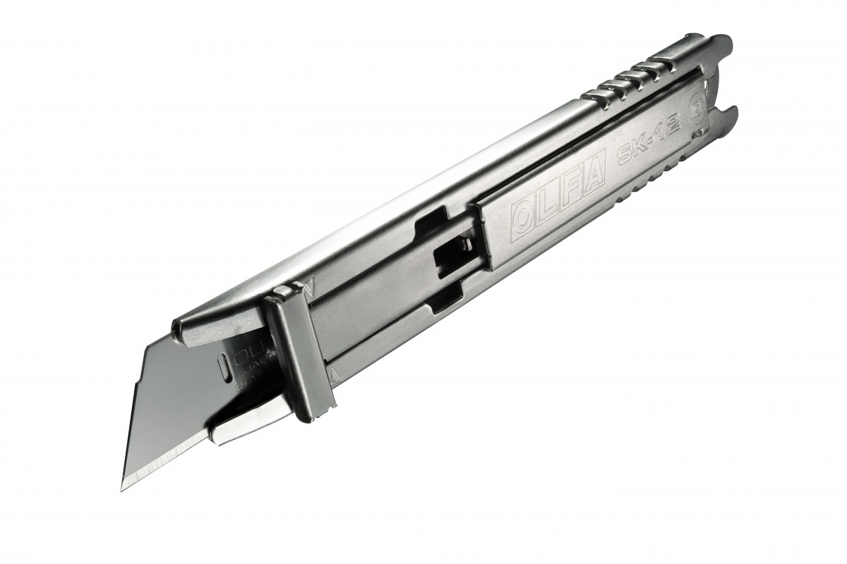 Cúter de seguridad de acero inoxidable con retracción de cuchilla semi automática SK-12 OLF-SK-12/24 | CUTTERS