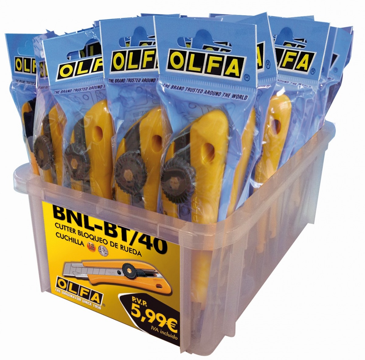 Cúters de bloqueo manual BN-L en bolsa de plástico OLF-BNL-BT/40 | CUTTERS