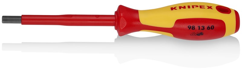Destornillador para tornillos de hexágono interior mango aislante en dos componentes, según norma VDE bruñido 212 mm KNIPEX 98 13 60 KNI-98 13 60 | DESTORNILLADORES
