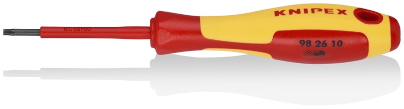 Destornillador para tornillos Torx® mango aislante en dos componentes, según norma VDE bruñido 160 mm KNIPEX 98 26 10 KNI-98 26 10 | DESTORNILLADORES