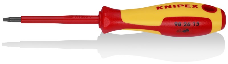 Destornillador para tornillos Torx® mango aislante en dos componentes, según norma VDE bruñido 185 mm KNIPEX 98 26 15 KNI-98 26 15 | DESTORNILLADORES