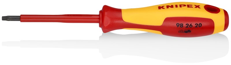 Destornillador para tornillos Torx® mango aislante en dos componentes, según norma VDE bruñido 185 mm KNIPEX 98 26 20 KNI-98 26 20 | DESTORNILLADORES