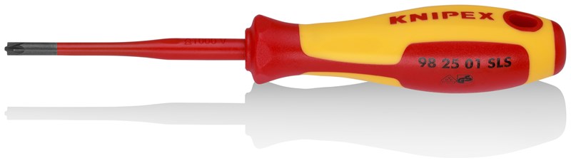 Destornillador (Slim) PlusMinus Pozidriv® mango aislante en dos componentes, según norma VDE bruñido 187 mm KNIPEX 98 25 01 SLS KNI-98 25 01 SLS | DESTORNILLADORES