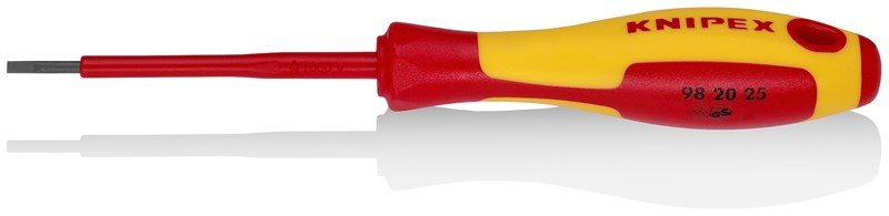 Destornilladores para tornillos planos mango aislante en dos componentes, según norma VDE bruñido 177 mm KNIPEX 98 20 25 KNI-98 20 25 | DESTORNILLADORES
