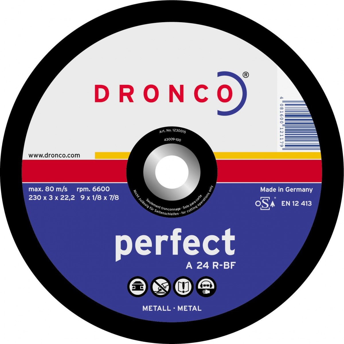 Disco de corte A 24 R Perfect-metal DRO-A24R-115 | DISCOS DE CORTE