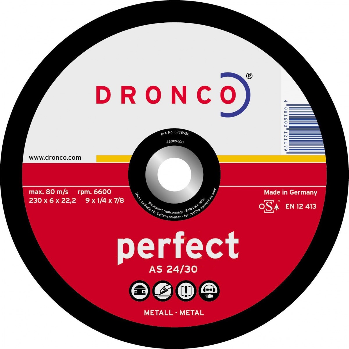 Disco de corte A 24/A 30 P Perfect-metal DRO-A24/30P-115 | DISCOS DE CORTE