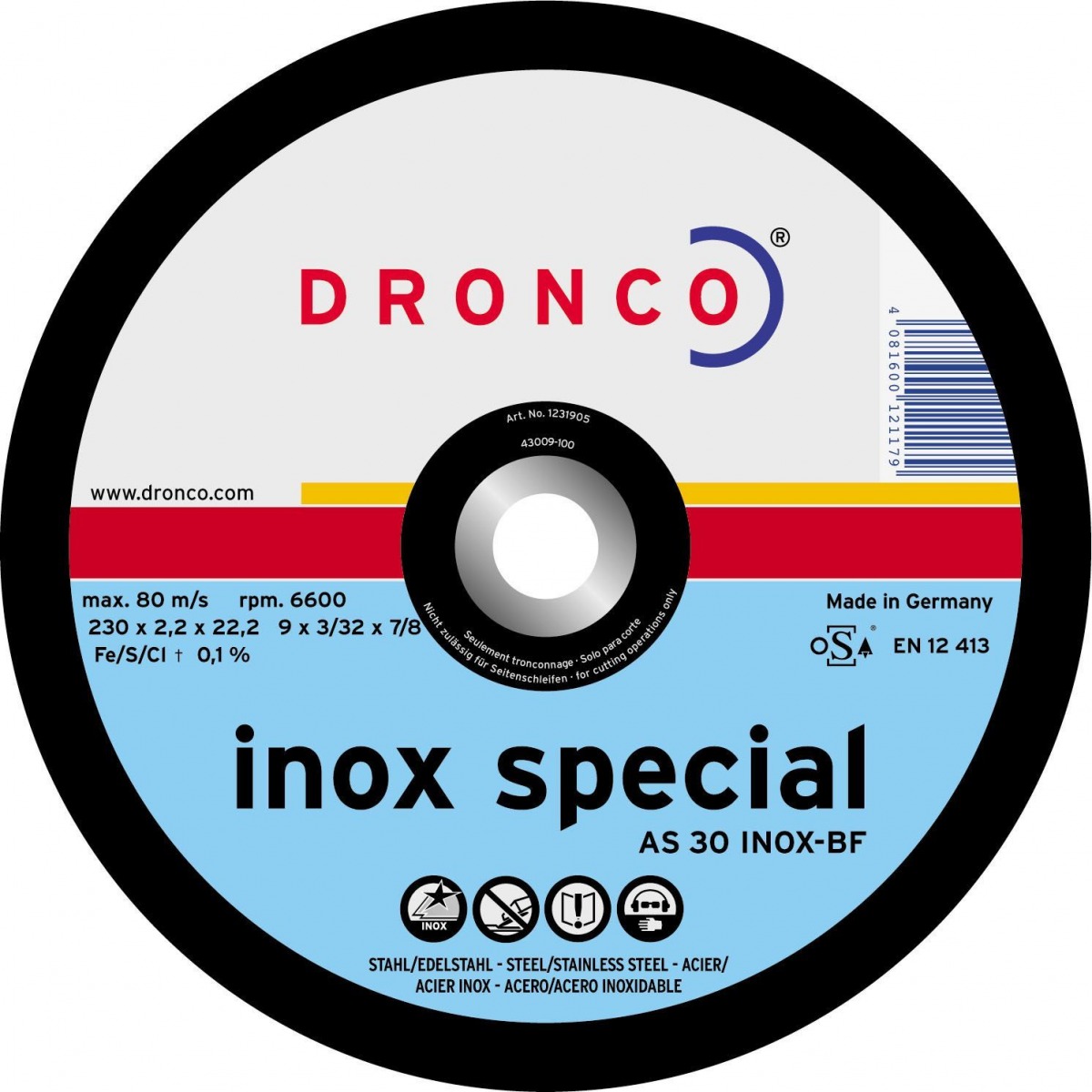 Disco de corte AS 30 T INOX Special DRO-AS30SINOX-115 | DISCOS DE CORTE