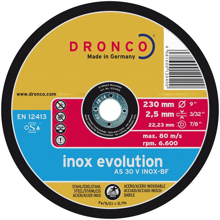 Disco de corte AS 30 V INOX Evolution DRO-AS30VINOX-115 | DISCOS DE CORTE