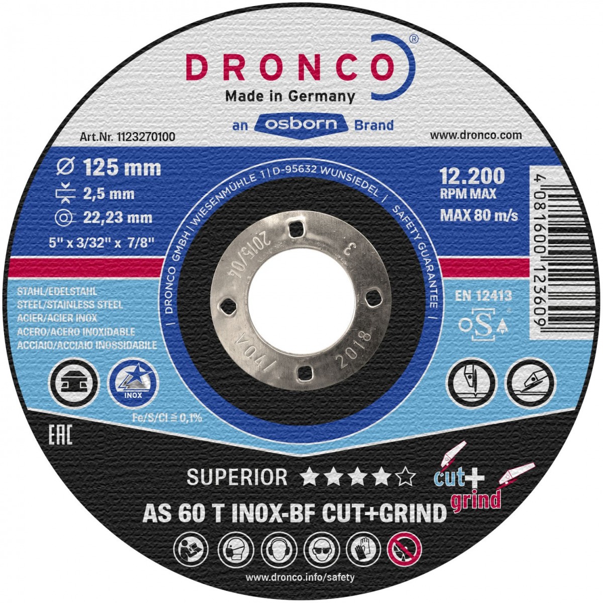 Disco de Corte y Desbaste AS 46 / AS 30 T INOX CUT+GRIND Special DRO-AS46TINOXCG-115 | DISCOS DE CORTE