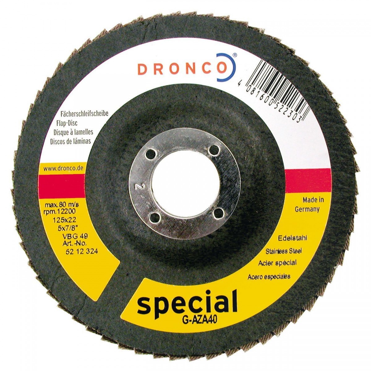 Disco de láminas abrasivas zirconio (base abombada) G-AZ-A DRO-G-AZA-115/4 | DISCOS DE CORTE