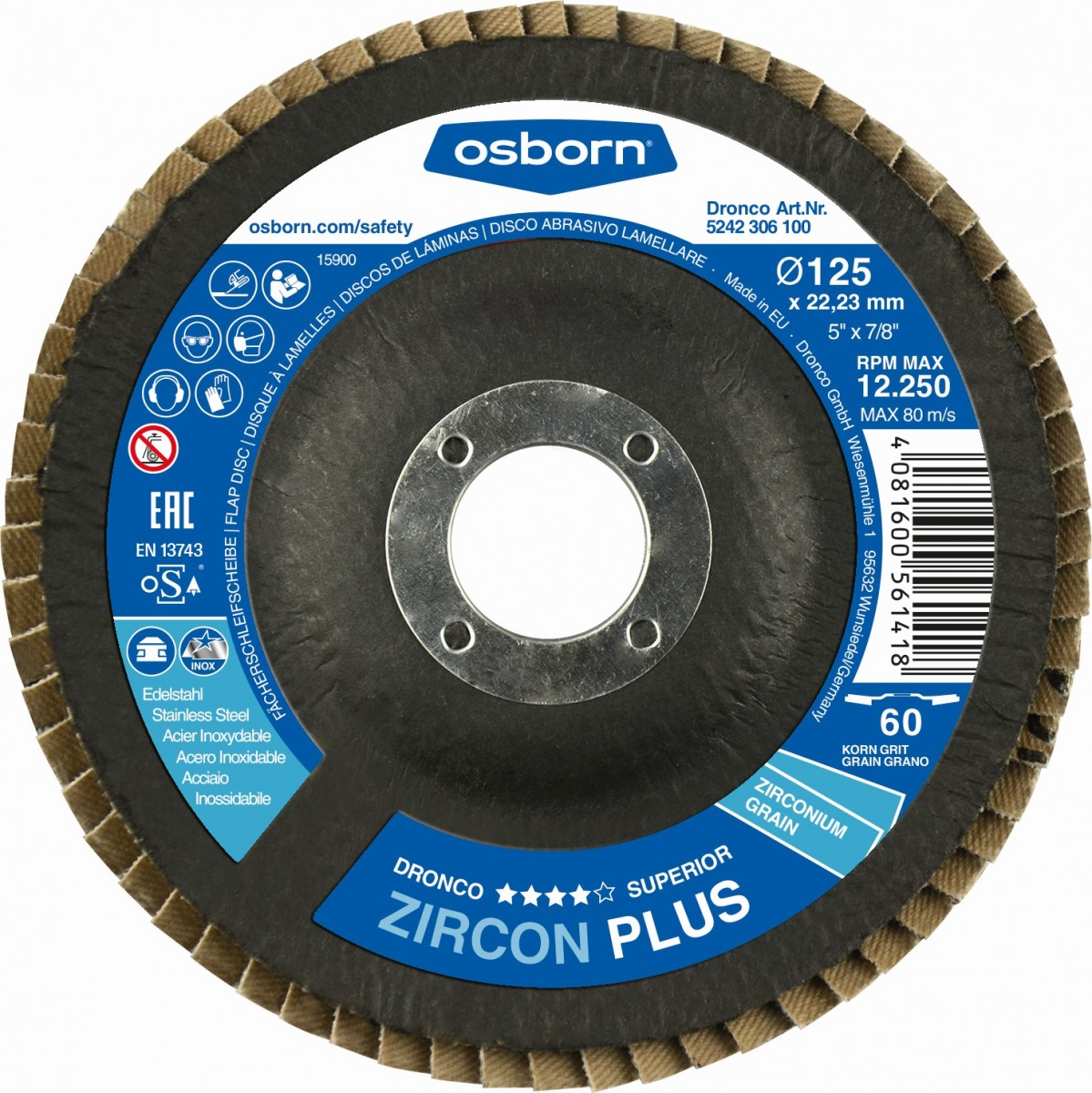Disco de láminas abrasivo zirconio ZIRCON PLUS (antes G-AZ) DRO-5241304100 | DISCOS DE CORTE