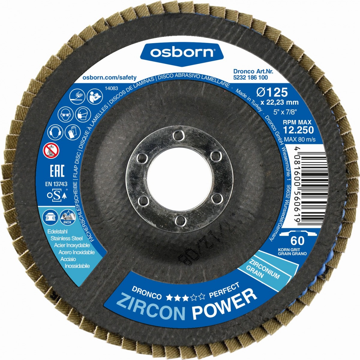 Disco de láminas abrasivo zirconio ZIRCON POWER (antes G-AZ-A) DRO-5231384100 | DISCOS DE CORTE