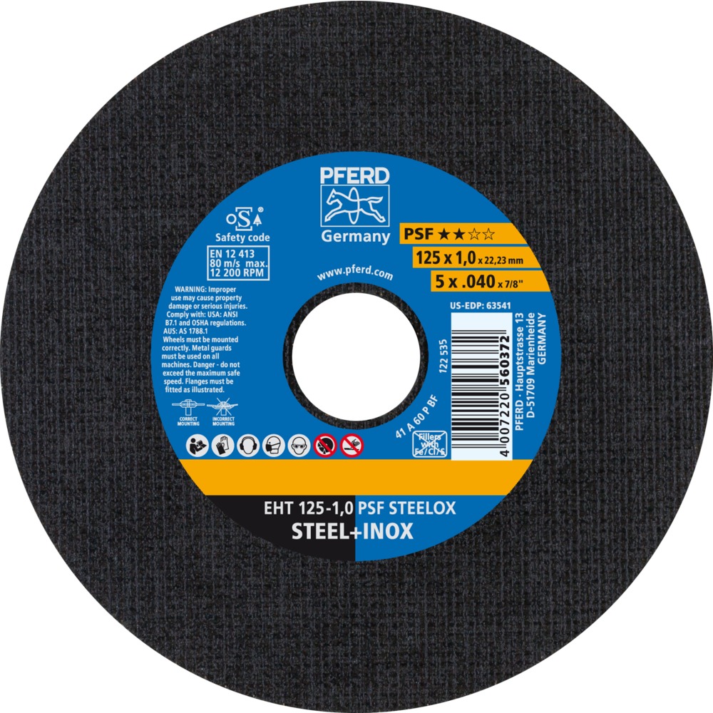 Discos de corte manual - Línea PSF STEELOX (acero+inox) PFE-61730100 | DISCOS DE CORTE