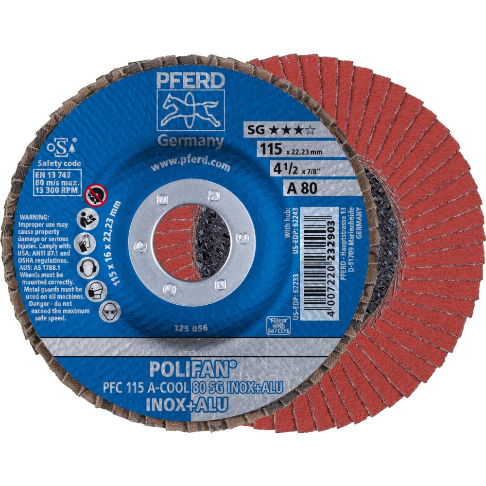 Discos de láminas lijadoras POLIFAN - A-COOL SG INOX + ALU PFE-67754115 | DISCOS DE LÁMINAS