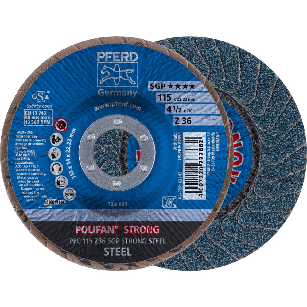 Discos de láminas lijadoras POLIFAN -  Z SGP STRONG STEEL (acero) PFE-67788015 | DISCOS DE LÁMINAS