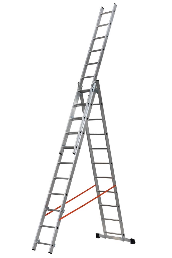 Escalera combinada de 3 tramos con estabilizador recto Modula GIE-AL405 | ESCALERAS