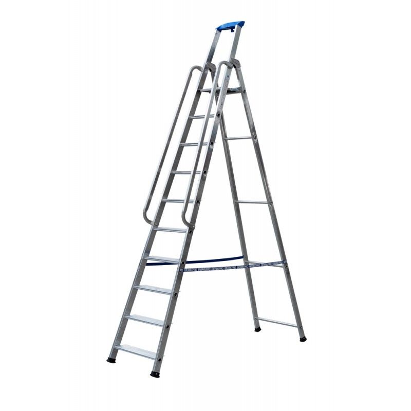 Escalera de tijera con peldaño ancho y barandilla Stabila Pro GIE-AL755 | ESCALERAS