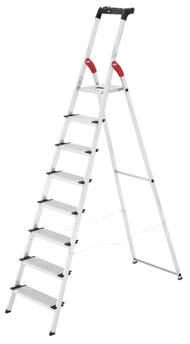Escalera de tijera de aluminio con peldaño ancho XXL EasyClix GE HAI-8040-307 | ESCALERAS