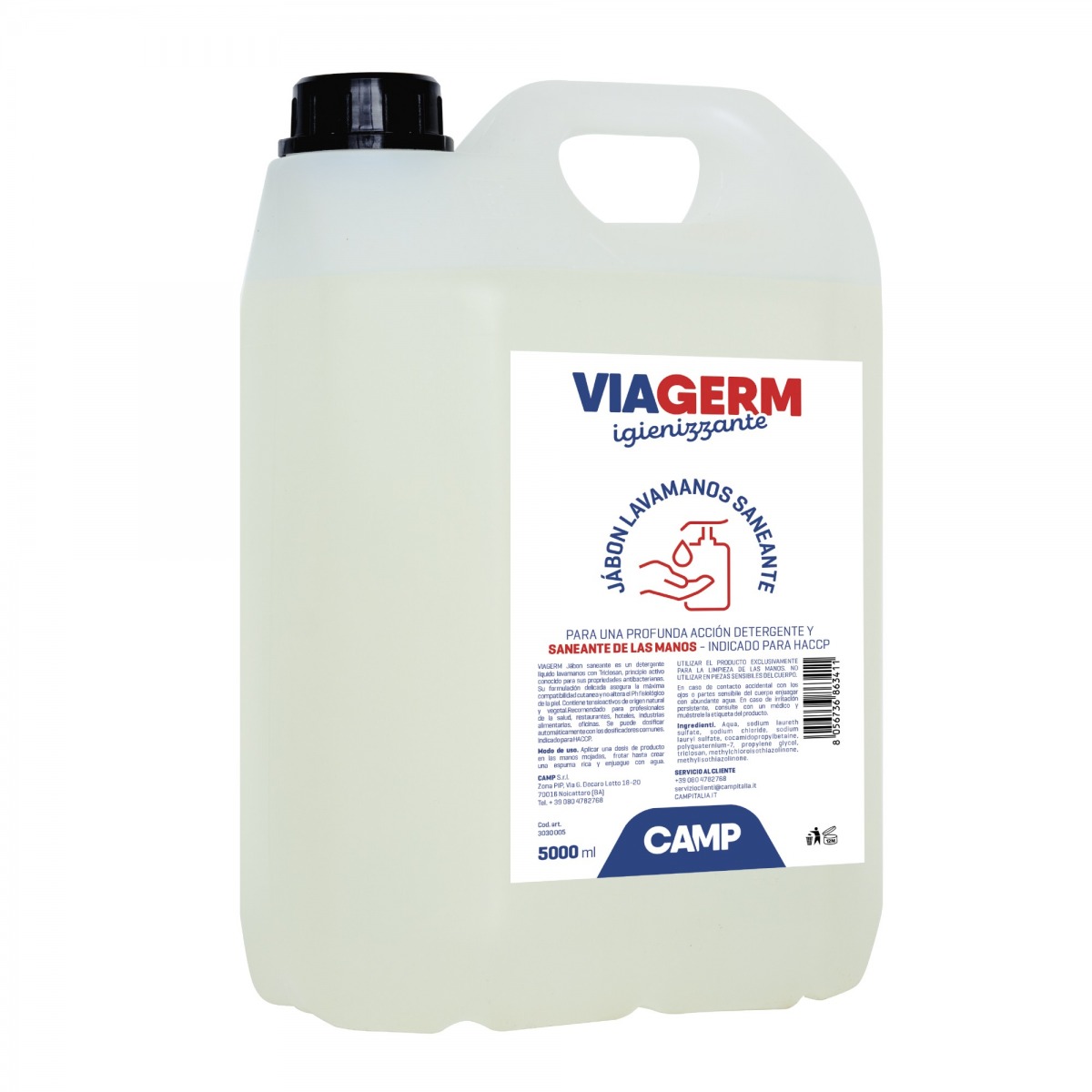 Jabón de manos higienizante Viagerm CAM-3030-005 | QUÍMICOS