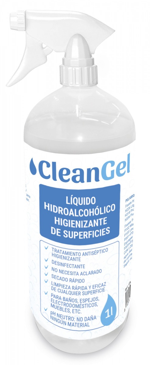 Líquido hidroalcohólico higienizante de superficies CleanGel CLE-LS1000 | QUÍMICOS