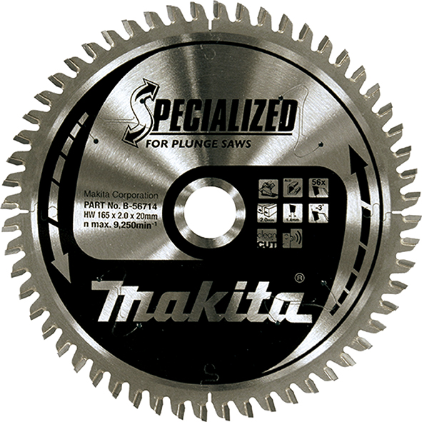 Makita B-56714 Disco TCT 165/20/56D Aluminio MAK-B-56714 | DISCOS DE CORTE