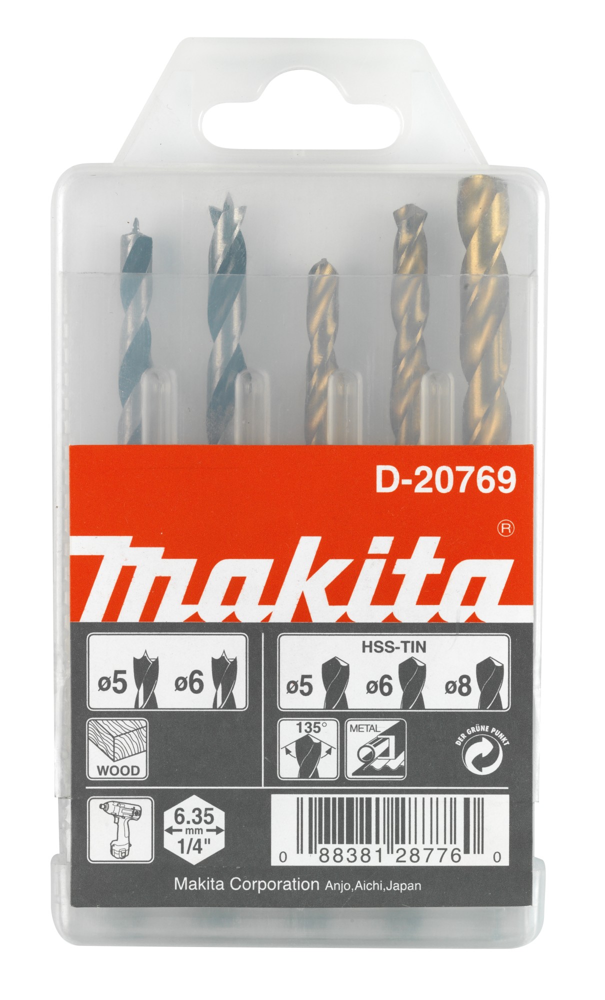 Makita D-20769 Estuche de brocas para madera y metal 1/4\" MAK-D-20769 | BROCAS