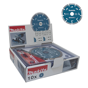Makita D-41595-10 Set de discos de diamante segmentados 125 X 22.23 (10 pcs) MAK-D-41595-10 | DISCOS DE CORTE