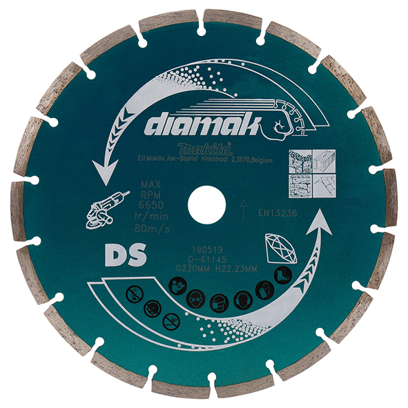 Makita D-61145 Disco de diamante DIAMAK segmentado 230mm MAK-D-61145 | DISCOS DE CORTE