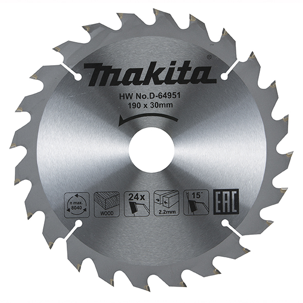 Makita D-64951 Disco TCT 190/30/24D Madera MAK-D-64951 | DISCOS DE CORTE