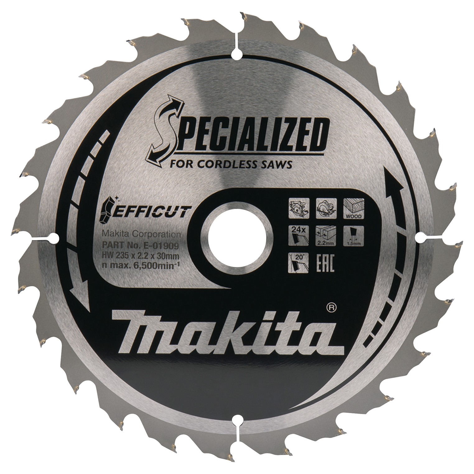Makita E-01909 Disco Efficut TCT 235/30/24D incisión madera MAK-E-01909 | DISCOS DE CORTE